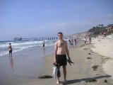 PICT0207 La Jolla Shores. Endelig har vi dratt oss til stranden. Se så brun han er.